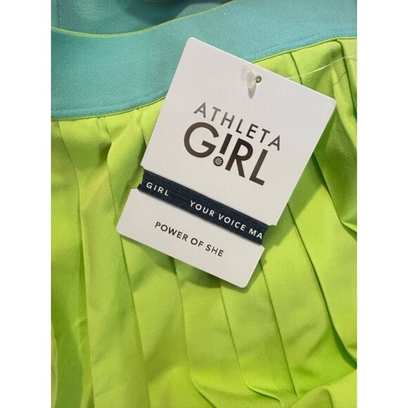 Athleta Girl Pleat Perfect Skort Lime Green NWT Large 12 NWT - Picture 4 of 5